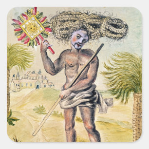 Penitent man in India Square Sticker