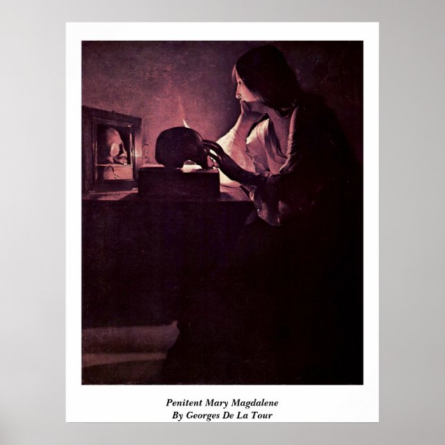 Penitent Mary Magdalene By Georges De La Tour Poster (Front)