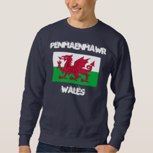 Penmaenmawr, Wales with Welsh flag Sweatshirt