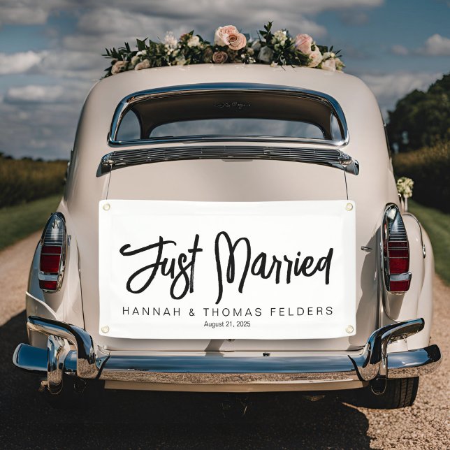Penmanship Just Married Car Banner (Creator Uploaded)
