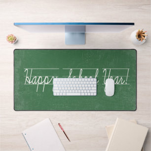 Penmanship On Green Chalkboard Desk Mat