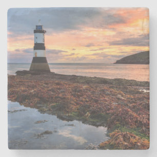 Penmon Lighthouse Sunrise   Puffin Island Stone Coaster