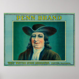 Penn Lemon LabelWhittier, CA Poster