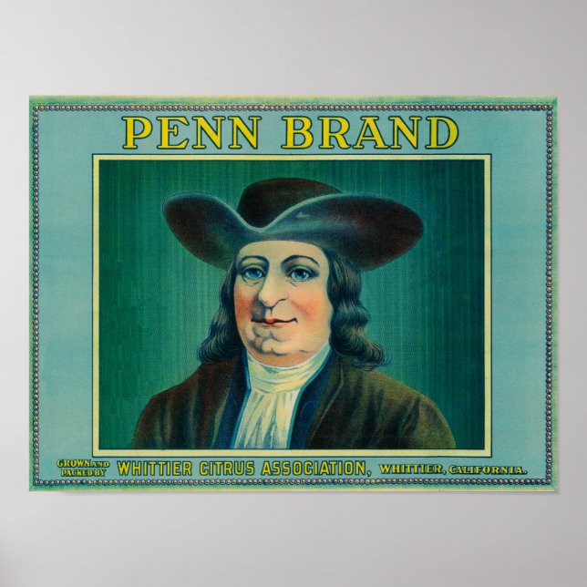 Penn Lemon LabelWhittier, CA Poster (Front)