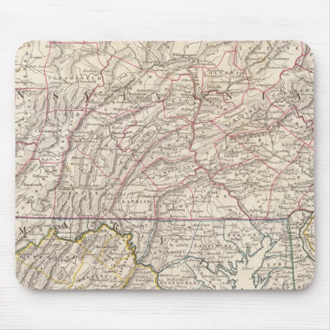 Penn, NJ, Md, Dela, DC, Virginia Mouse Pad (Front)