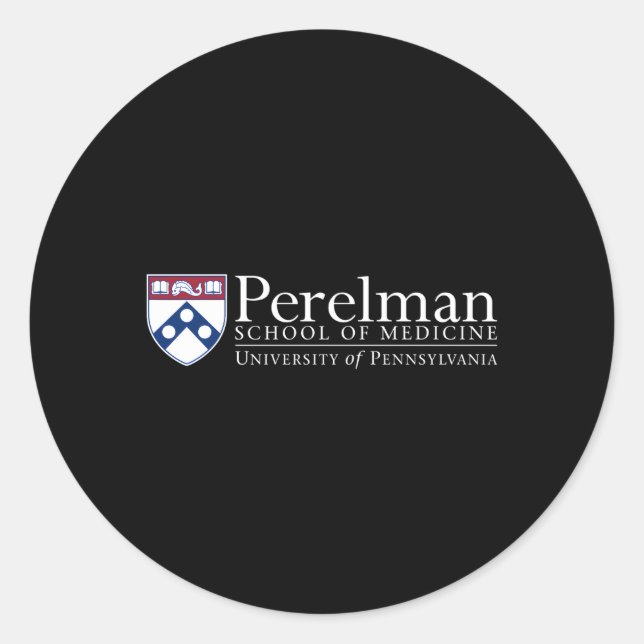 Penn Quakers 'S Perel School Of Medicine Classic Round Sticker (Front)