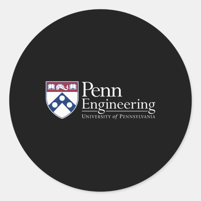Penn Quakers 'S School Of Engineering Classic Round Sticker (Front)