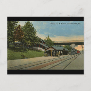 Penn R. R. Station Phoenixville PA Postcard