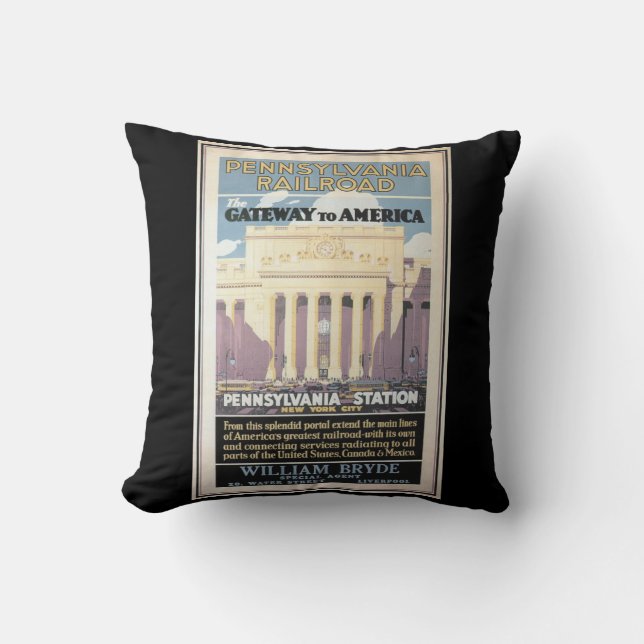 Penn Station,Gateway To America 1929 Cushion (Front)