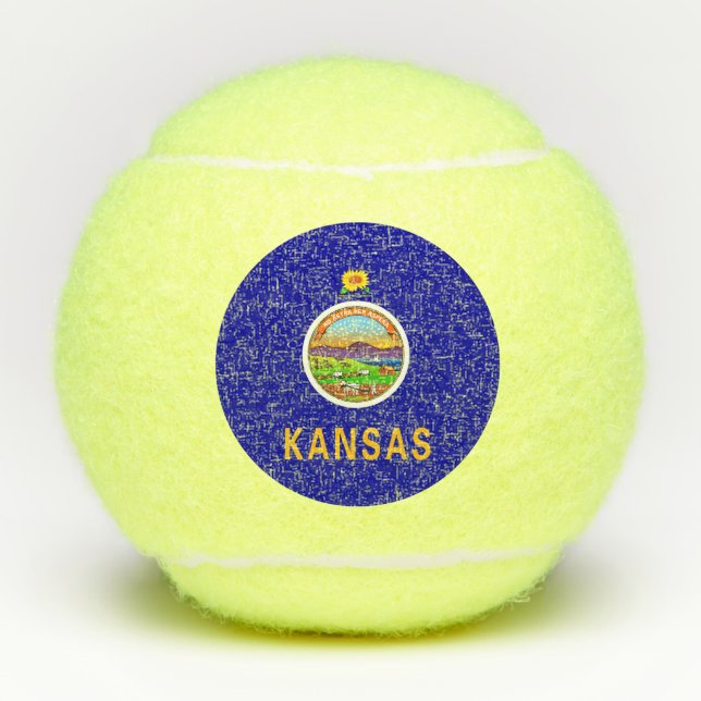 Penn tennis ball with flag of Kansas, USA (Front)
