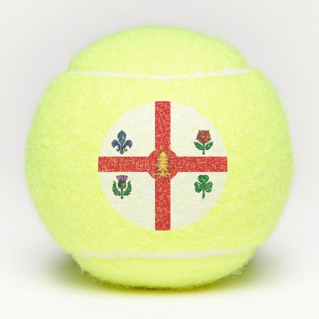 Penn tennis ball with flag of Montreal, Canada (Front)