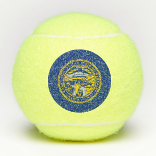 Penn tennis ball with flag of Nebraska, USA