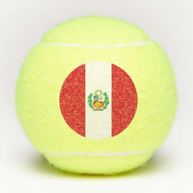 Penn tennis ball with flag of Peru (Front)