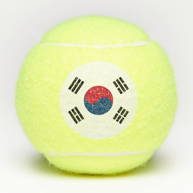 Penn tennis ball with flag of South Korea (Front)