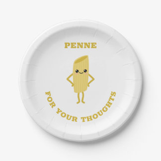 Penne for your thoughts paper plate
