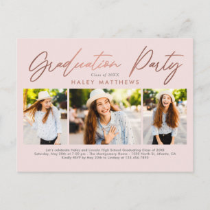 Penned Party Graduation Party Invitation Postcard