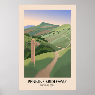 Pennine Bridleway National Trail Modern Travel Poster