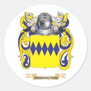 Pennington Coat of Arms (Family Crest) Classic Round Sticker