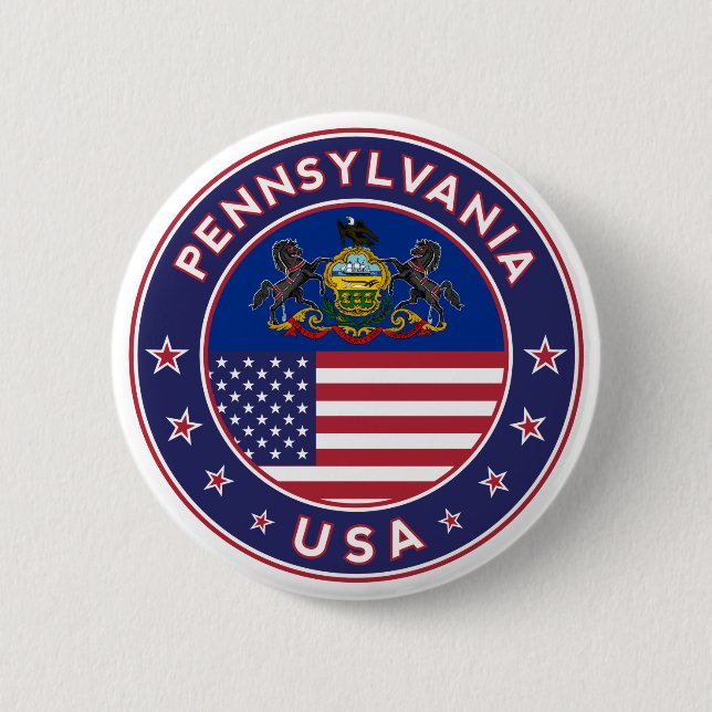Pennsylvania 6 Cm Round Badge (Front)