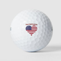 Pennsylvania American Flag Heart