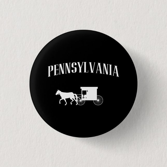 Pennsylvania Amish Carriage 3 Cm Round Badge (Front)