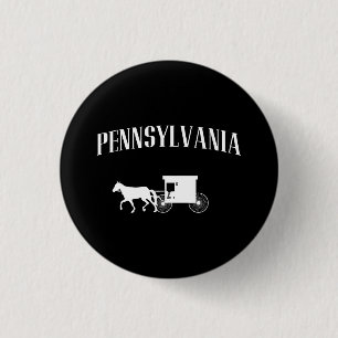Pennsylvania Amish Carriage 3 Cm Round Badge