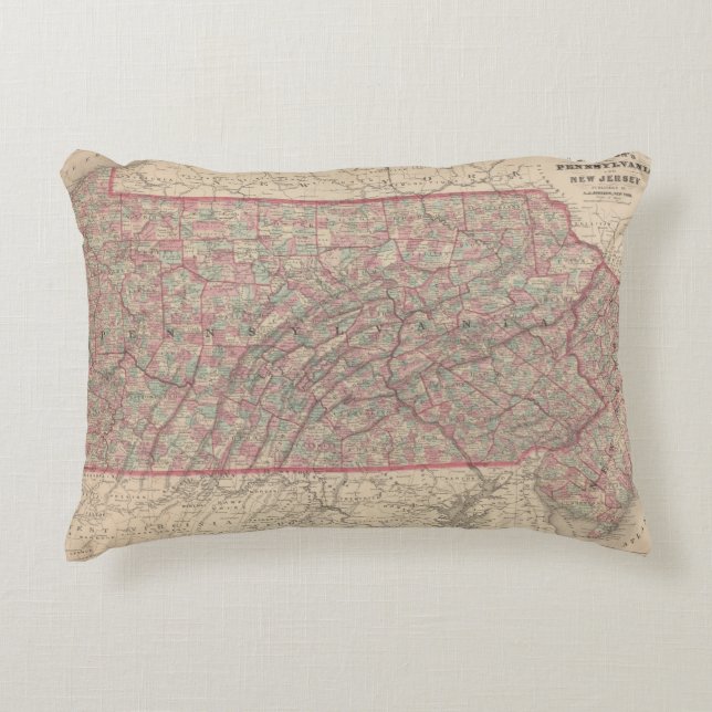 Pennsylvania and New Jersey 2 Decorative Cushion (Front)
