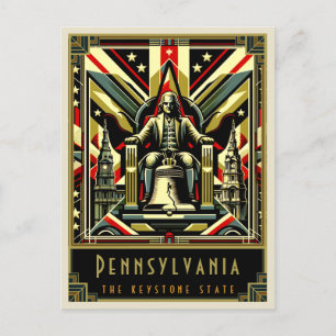 Pennsylvania   Art Deco Postcard