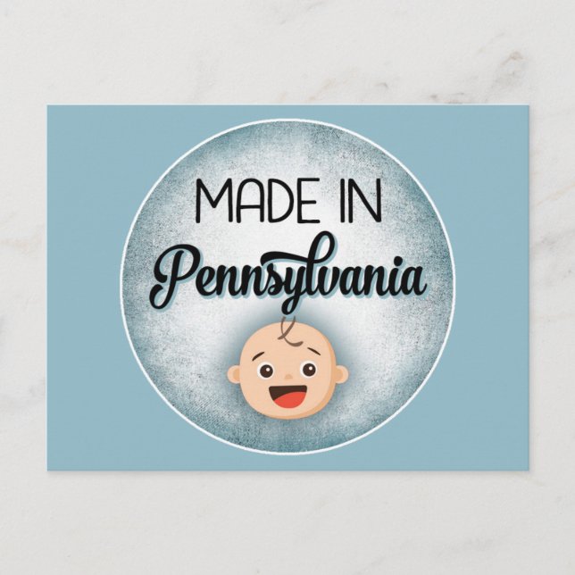 Pennsylvania Baby Funny Blue New Boy Postcard (Front)