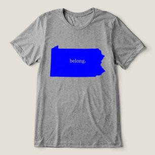 Pennsylvania Belong State Map Tri-Blend Shirt