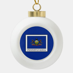Pennsylvania Ceramic Ball Christmas Ornament