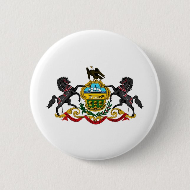 Pennsylvania coat of arms 6 cm round badge (Front)