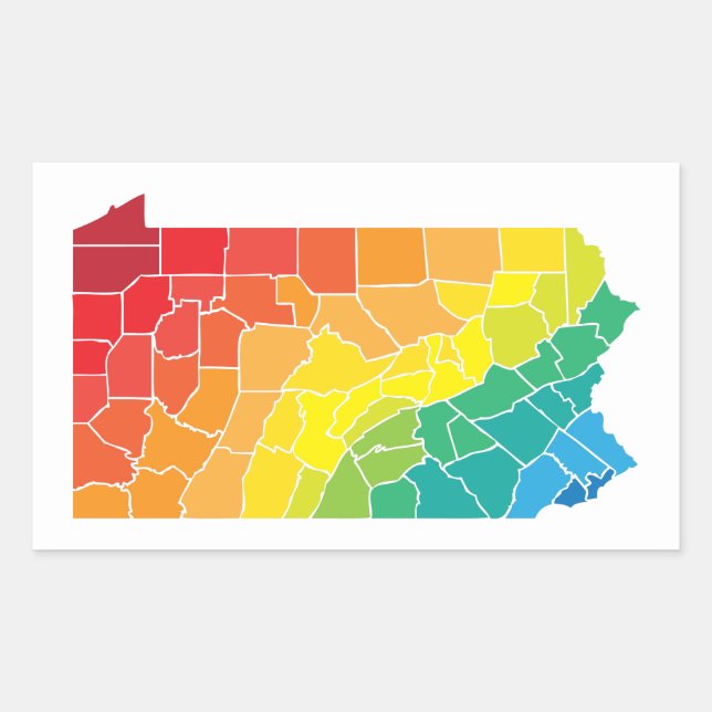 pennsylvania colour counties rectangular sticker (Front)