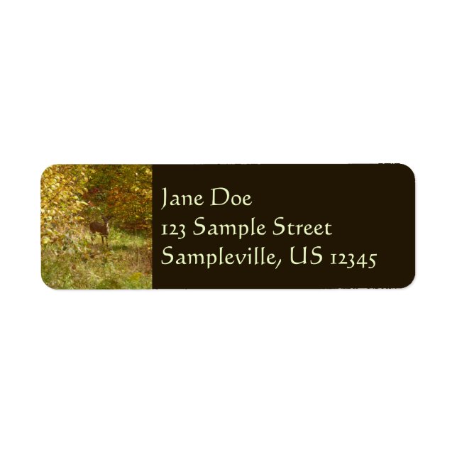 Pennsylvania Deer in Fall Nature Return Address Label (Front)