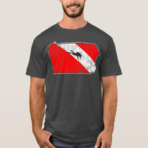 Pennsylvania Dive Flag Scuba Diving State Map Dive T-Shirt