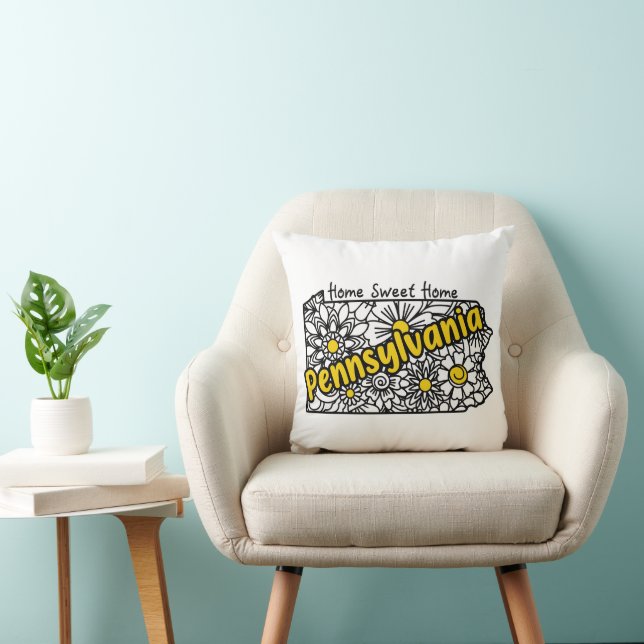 Pennsylvania Doodle Flowers Cushion (Chair)