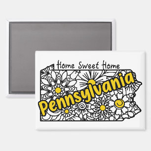 Pennsylvania Doodle Flowers Magnet