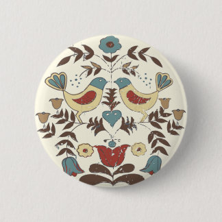 Pennsylvania Dutch Amish Hex Sign Bird Americana 6 Cm Round Badge