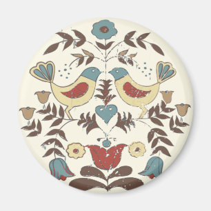 Pennsylvania Dutch Amish Hex Sign Bird Americana Magnet