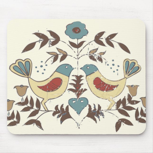 Pennsylvania Dutch Amish Hex Sign Bird Americana Mouse Pad (Front)