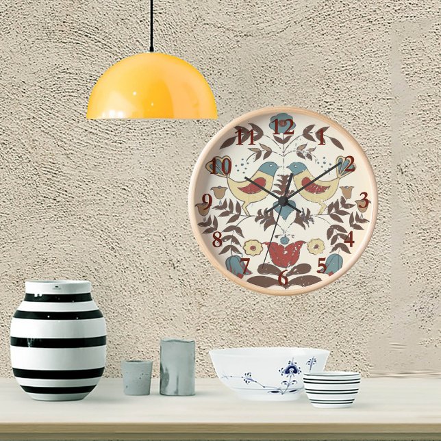 Pennsylvania Dutch Amish Hex Sign Bird Americana Round Clock (Creator Uploaded)