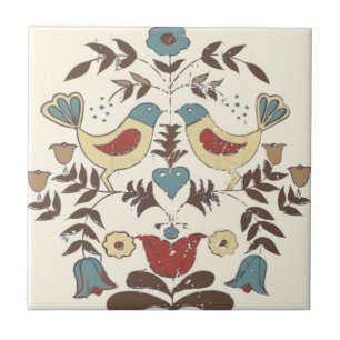 Pennsylvania Dutch Amish Hex Sign Bird Americana Tile