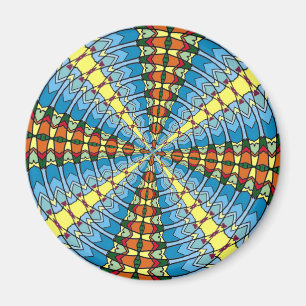 Pennsylvania Dutch Hex Sign Spring Green and Blue Magnet