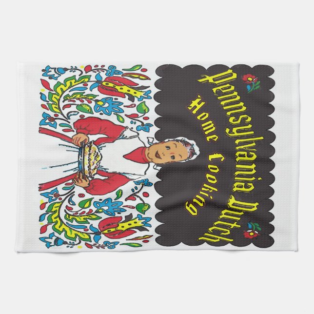 Pennsylvania Dutch, Home Cooking Tea Towel (Horizontal)