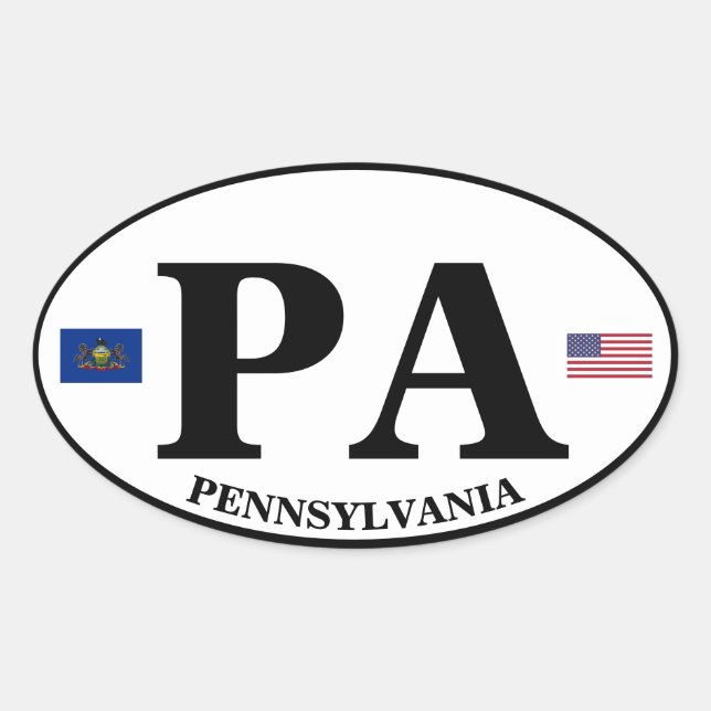 Pennsylvania Euro-Style Oval Sticker (Front)