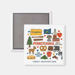 Pennsylvania Family Trip Keepsake Custom Magnet