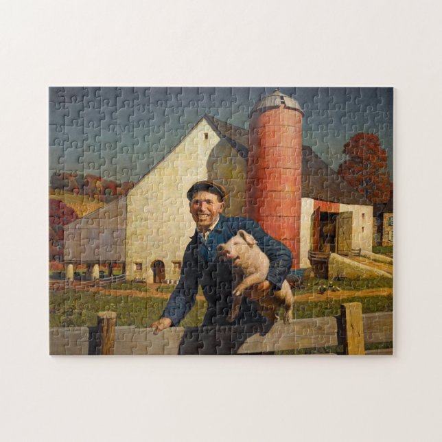Pennsylvania Farmer, 1943 by Newell Convers Wyeth Jigsaw Puzzle (Horizontal)