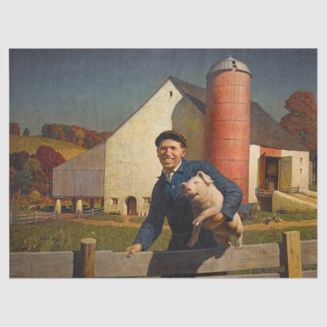 Pennsylvania Farmer by Newell Convers Wyeth Tissue Paper (Front)