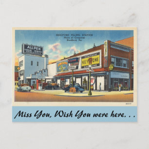 Pennsylvania, Filling Station, Bradford Postcard