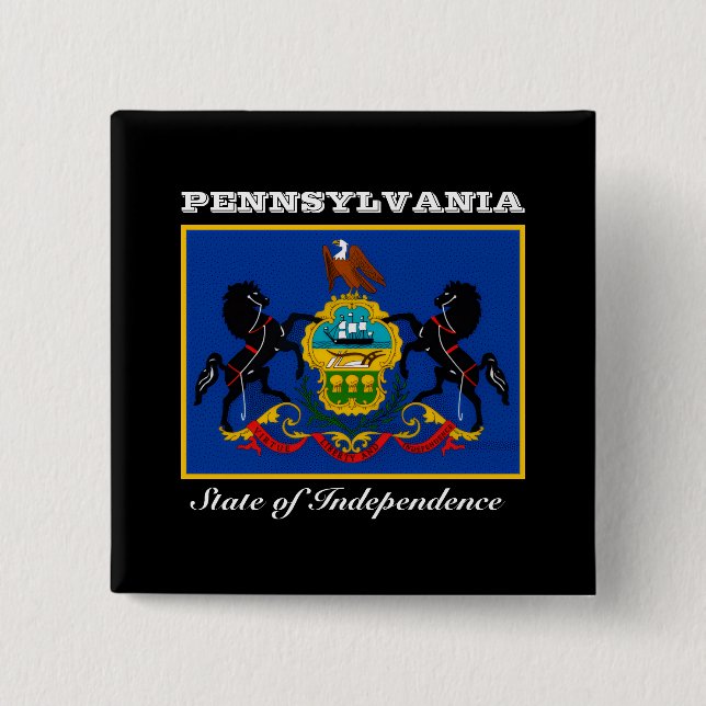 Pennsylvania Flag 15 Cm Square Badge (Front)